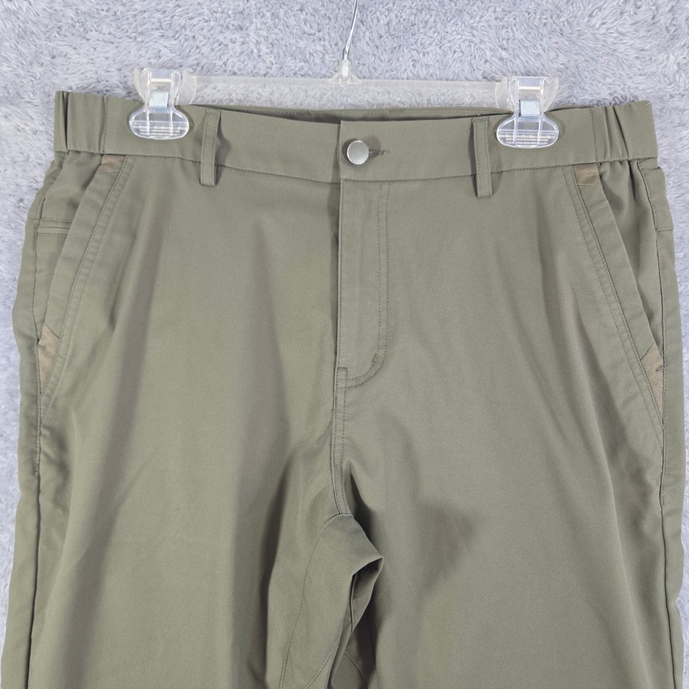 Jack Archer Jetsetter Pants Mens 33x30 Olive Green Tech Chino Trousers 100% Poly - Picture 2 of 8